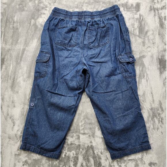 Woman Within Shorts Womens 14W Blue Pull On Convertible Length Cargo Bermuda - Picture 2 of 11